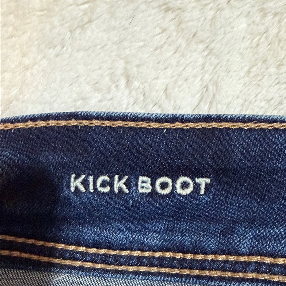 American Eagle Kick Boot Jeans Dark Wash Flap Pocket Bootcut Size 8 Short - Picture 4 of 8
